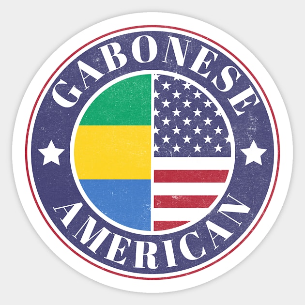 Proud Gabonese-American Badge - Gabon Flag Sticker by Yesteeyear